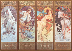 PUZZLE EDUCA 12749 INVIERNO, PRIMAVERA, VERANO, OTOÑO, ALPHONSE MUCHA