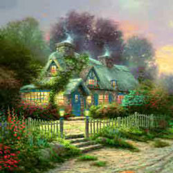 TEACUP COTTAGE PUZZLE SCHMIDT 57485 LA CABAÑA DE TE, THOMAS KINKADE 4001504574857