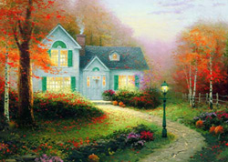 PUZZLE SCHMIDT 57498 CUANDO LAS HOJAS CAEN, THOMAS KINKADE 4001504574987 THE BLESSINGS OF AUTUMN